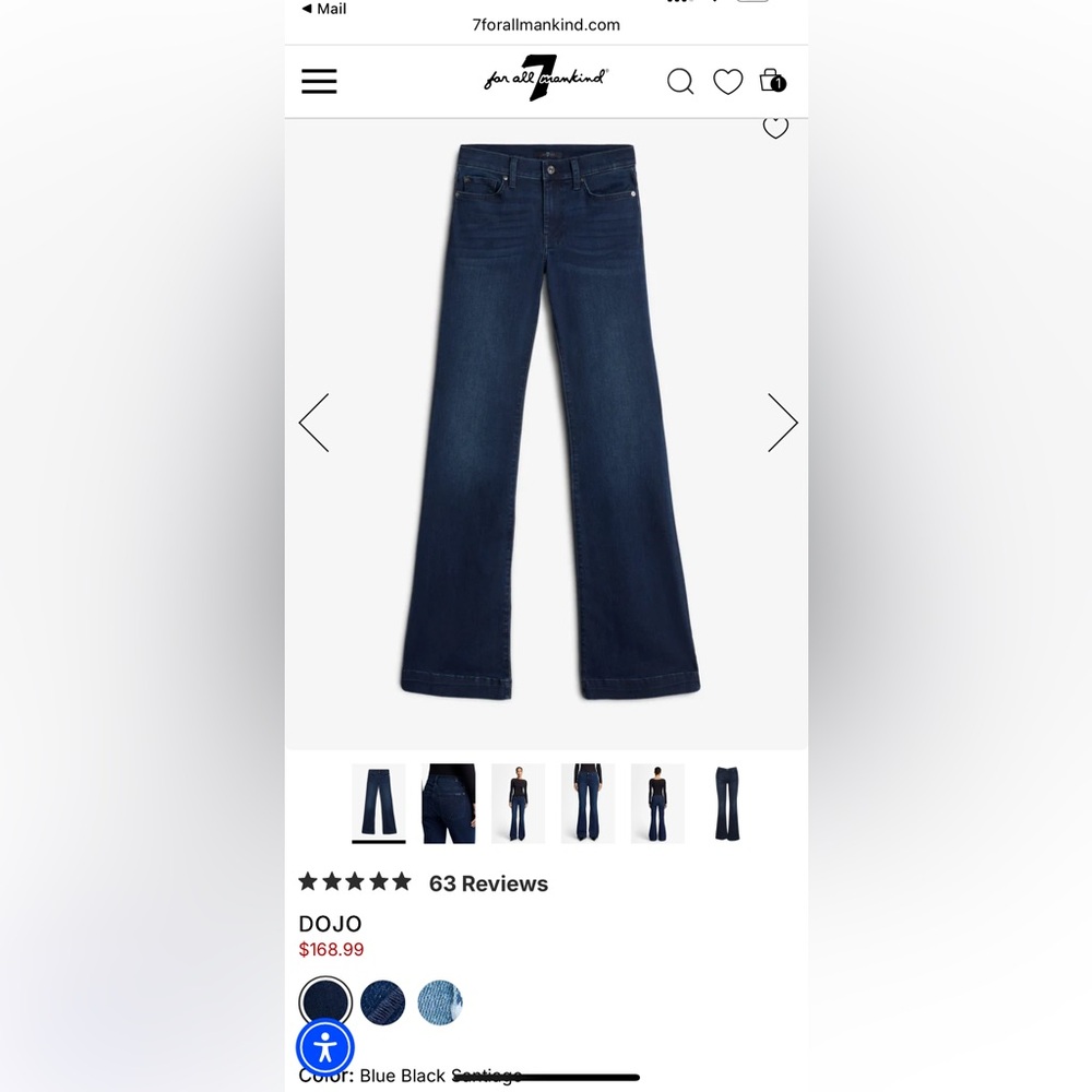 7 For All Mankind Dark Blue Flare Jeans